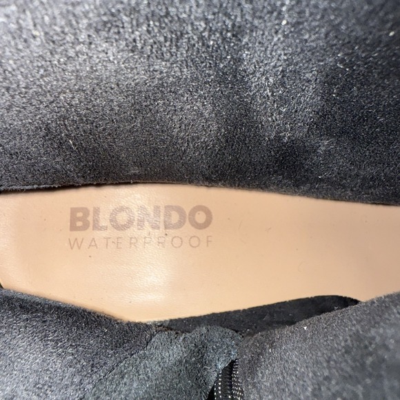 Blondo Womens Sadie Waterproof Cow Suede Square Toe Booties Block Heel Black 11M - Picture 15 of 15
